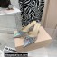 Mach & Mach Heel 6.5cm Double Bow Mules Iridescent Leather Silver 2021