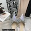 Mach & Mach Heel 6.5cm Double Bow Mules Iridescent Leather Silver 2021