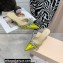 Mach & Mach Heel 6.5cm Double Bow Mules Iridescent Leather Yellow 2021