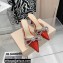 Mach & Mach Heel 6.5cm Double Bow Mules Iridescent Leather Red 2021