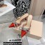 Mach & Mach Heel 6.5cm Double Bow Mules Iridescent Leather Red 2021