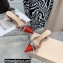 Mach & Mach Heel 6.5cm Double Bow Mules Iridescent Leather Red 2021