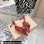 Mach & Mach Heel 6.5cm Double Bow Mules Iridescent Leather Red 2021