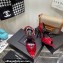 Saint Laurent Heel 10.5cm Pleated Leather Sandals Patent Dark Red 2021