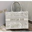 Dior Small Book Tote Bag in Toile de Jouy Reverse Embroidery Gray 2021