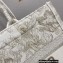 Dior Small Book Tote Bag in Toile de Jouy Reverse Embroidery Gray 2021