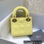 Lady Dior Micro Bag in Patent Cannage Calfskin Pale Yellow 2021