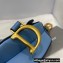 Dior Goatskin Micro Saddle Bag Cornflower Blue 2021