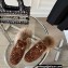 Gucci Wool Fur Horsebit Princetown Slippers GG Velvet Coffee 2022