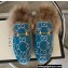 Gucci Wool Fur Horsebit Princetown Slippers GG Velvet Blue 2022