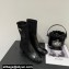 Chanel Grosgrain Knit and Calfskin Ankle Boots G38522 Black 2022