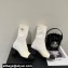 Chanel Grosgrain Knit and Calfskin Ankle Boots G38522 White/Black 2022