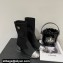 Chanel Grosgrain Knit and Calfskin Ankle Boots G38522 Black/Silver 2022