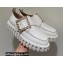 Roger Vivier Viv’ Go-Thick Strass Buckle Loafers in Patent Leather White 2022
