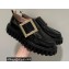 Roger Vivier Viv’ Go-Thick Metal Buckle Loafers in Patent Leather Black 2022