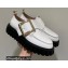 Roger Vivier Viv’ Go-Thick Metal Buckle Loafers in Patent Leather White 2022