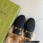 Gucci Wool Fur Horsebit Princetown Slippers 100 Black Felt 2022