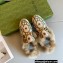 Gucci Wool Fur Horsebit Princetown Slippers Maxi GG White 2022