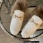 Gucci Wool Fur Horsebit Princetown Slippers GG Canvas White 2022