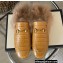 Gucci Wool Fur Horsebit Princetown Slippers Croco Pattern Yellow 2022