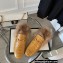 Gucci Wool Fur Horsebit Princetown Slippers Croco Pattern Yellow 2022