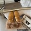 Gucci Wool Fur Horsebit Princetown Slippers Croco Pattern Yellow 2022