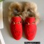 Gucci Wool Fur Horsebit Princetown Slippers 100 Red Felt 2022