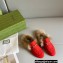 Gucci Wool Fur Horsebit Princetown Slippers 100 Red Felt 2022
