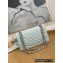 Chanel Medium Classic Flap Bag 1112 Cavair Leather Light Blue 2022