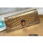 Chanel Croco Pattern Vintage Pouch Clutch Bag 6603 Metallic Gold 2022