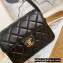 Chanel Quilted Flap Bag with Top Handle Lambskin Black 2022