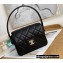 Chanel Quilted Flap Bag with Top Handle Caviar Leather Black 2022
