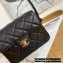 Chanel Quilted Flap Bag with Top Handle Caviar Leather Black 2022