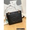 Chanel Vintage Gold-Tone Metal CC Logo Shopping Tote Bag 6706 Lambskin Black