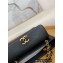 Chanel Vintage Gold-Tone Metal CC Logo Shopping Tote Bag 6706 Lambskin Black