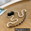 Chanel Resin Glass Pearls Crystal Airpods Case Necklace Bag Black 2022