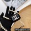 Chanel Resin Glass Pearls Crystal Airpods Case Necklace Bag Black 2022