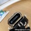 Chanel Resin Glass Pearls Crystal Airpods Case Necklace Bag Black 2022