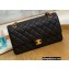 Chanel Vintage Gold-Tone Metal Quilted Medium Classic Double Flap Bag 112 Caviar Leather Black