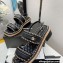 Chanel Heel 3cm Platform 2cm Lambskin Chain Around Sandals G38489 Black 2022