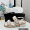 Chanel Heel 3cm Platform 2cm Lambskin Chain Around Sandals G38489 White 2022