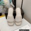Chanel Platform 2cm Lambskin Chain Around Mules White 2022