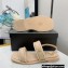 Chanel Satin and Imitation Pearls Sandals G38423 Beige 2022