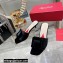 Roger Vivier Heel 7cm Cube Strass Heel Mules Velvet Black 2022