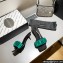 Alexander Wang Heel 5cm Jessie Scrunchie Slide Sandals In Satin Green 2022