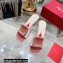 Roger Vivier Heel 7cm Cube Strass Heel Mules Velvet Pink 2022