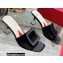 Roger Vivier Heel 7cm Cube Strass Heel Mules Satin Black 2022