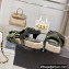 Chanel Logo Beach Sandals Tweed Green Spring 2022