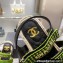 Chanel Logo Beach Sandals Tweed Green Spring 2022