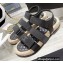 Chanel Logo Beach Sandals Black Spring 2022